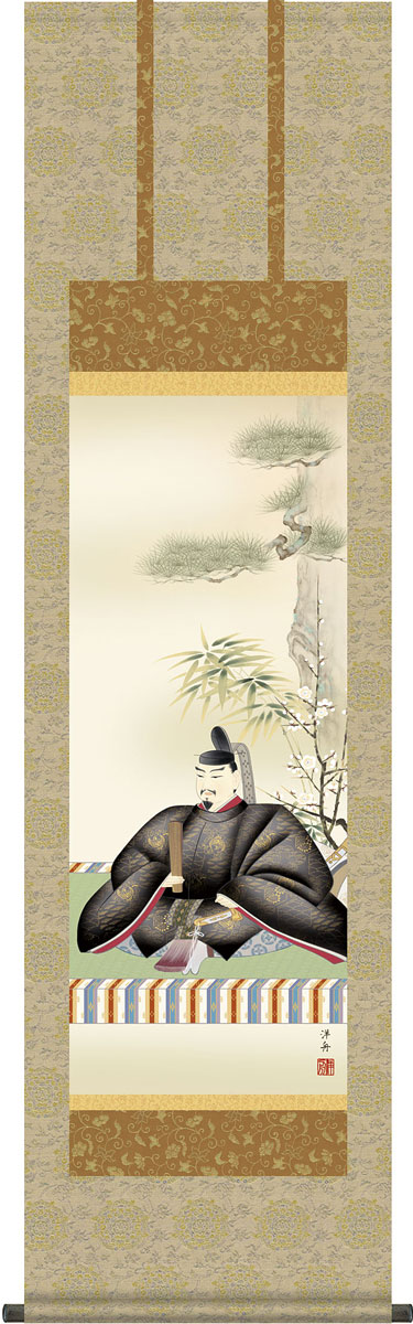 掛軸 掛け軸 天神 小野洋舟 尺三立 約横44.5cm×縦164cm g4450 お正月 正月 新年 菅原道真 道真公 慶祝 学業成就 学問 お祝い 御祝 贈答 贈り物|結納屋さん