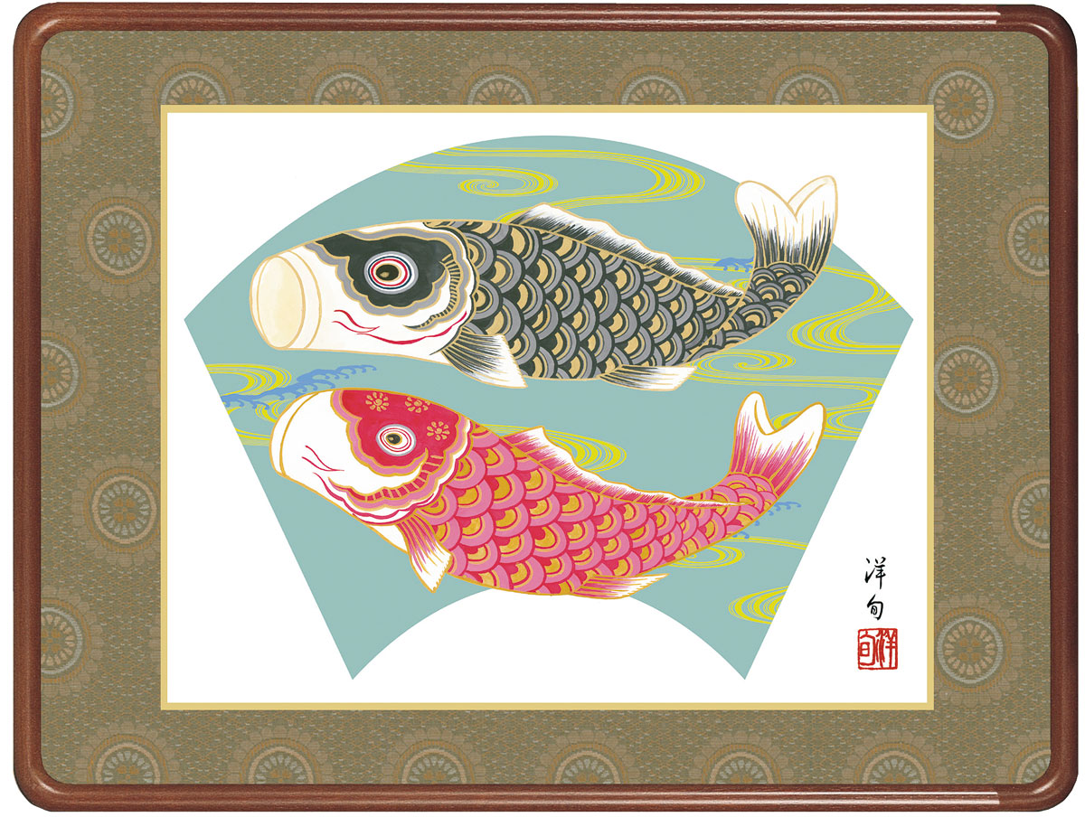 七宝焼 鯉 七宝焼 鯉 飾皿・径13.5 鯉45丸「安藤七宝店オンラインショップ」