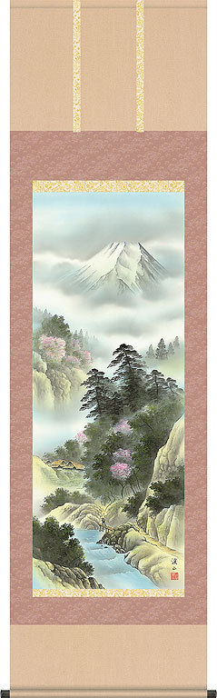 楽天市場】掛け軸 掛軸（かけじく）四季賞翫 春 万山乱花（伊藤 渓山