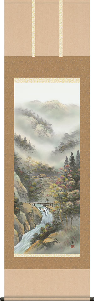 掛軸 掛け軸 四季山水 秋「紅葉錦衣」　 近藤玄洋 尺五立 約横54.5×縦190cm【送料無料】d9811 山水 風景 風水 事務所 店舗 移転 開店 開業 新築 落成 お祝い 御祝 贈答 贈り物 15,418円