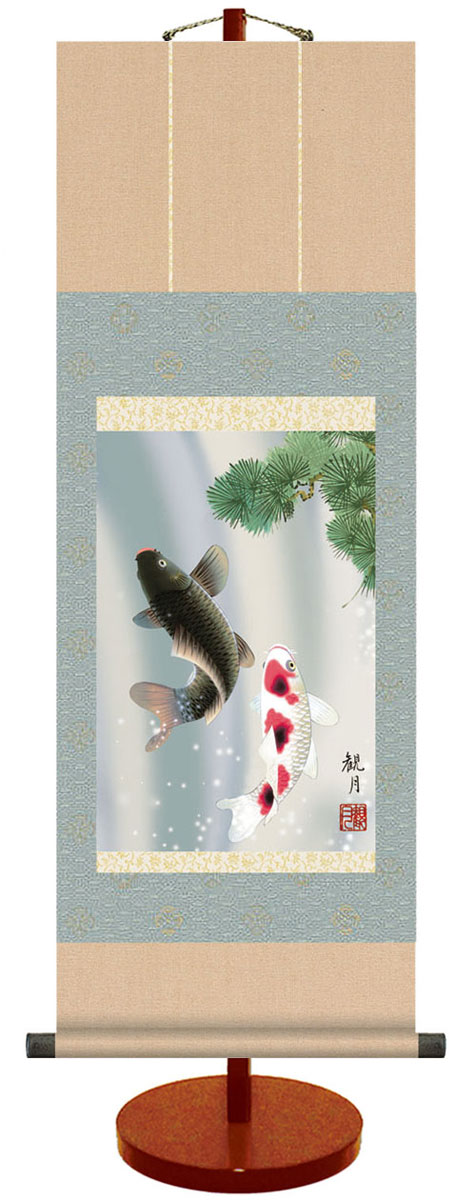 楽天市場】【掛軸】 金彩昇鯉 鯉のぼり軸 【A4022】【メーカー直送品