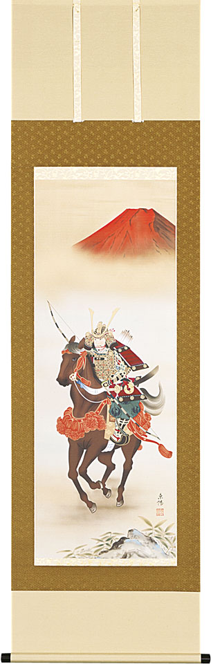 【小将軍図】夜久臥橋 712 子供 端午の節句　共箱　掛け軸　肉筆 小将軍図】夜久臥橋 712 子供 端午の節句 共箱 掛け軸 肉筆