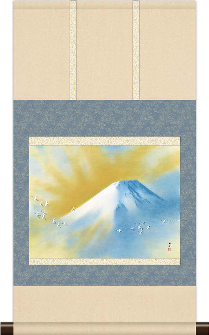 楽天市場】掛軸 掛け軸 本格ミニ掛軸 雪中水車 川合玉堂 約横35cm×縦