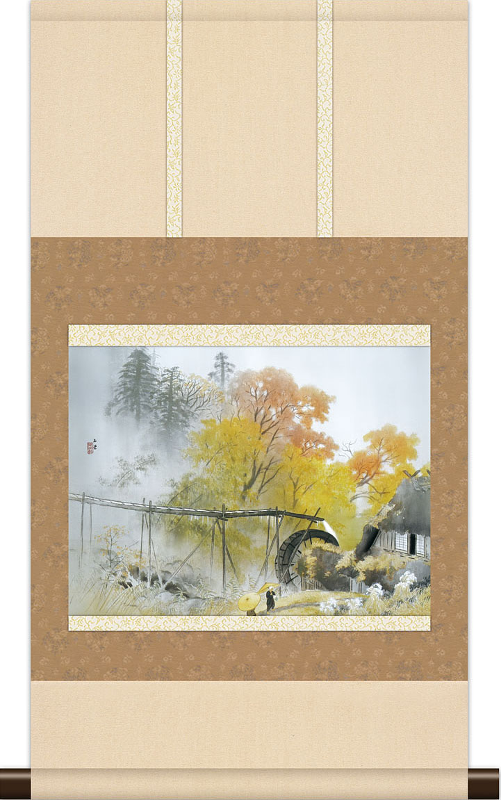 楽天市場】掛軸 掛け軸 本格ミニ掛軸 山村春麗 川合玉堂 約横28cm×縦