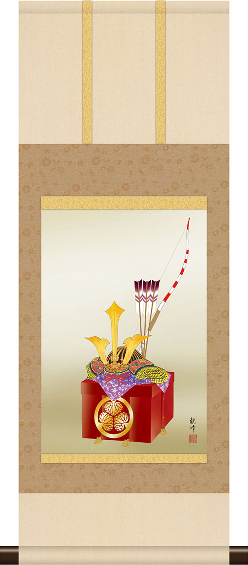 楽天市場】端午の節句掛軸 掛け軸 本格ミニ掛軸 馬上武者 鈴木翠朋 約