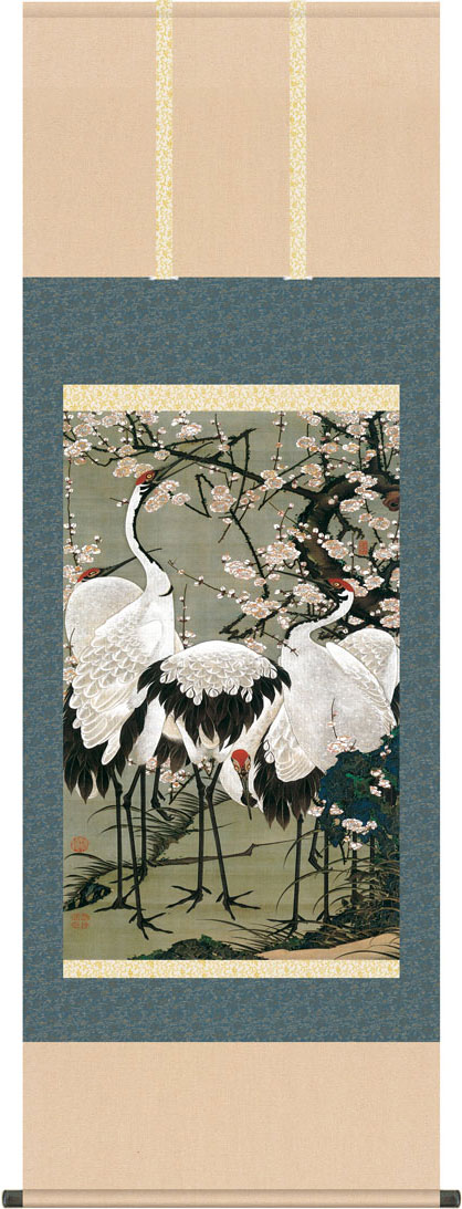 狩野探幽 海棠に尾長鳥 四季富士 2本 絹本 共箱 合箱 尾長鳥 富士 掛け軸 掛軸 狩野探幽 （ かのうたんゆう ） 海棠に尾長鳥 かい