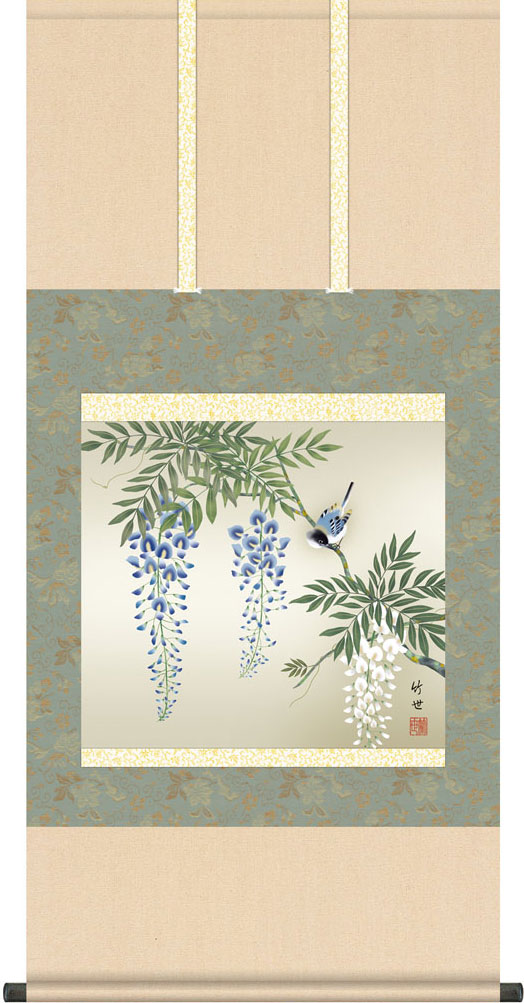 掛け軸 佐藤玉泉 『 朝顔 』 中島清堂 識箱 絹本 希少 茶道具 掛軸 美品 楽天市場】掛け軸 掛軸（かけじく）藤（佐藤 桂三）全国送料無料