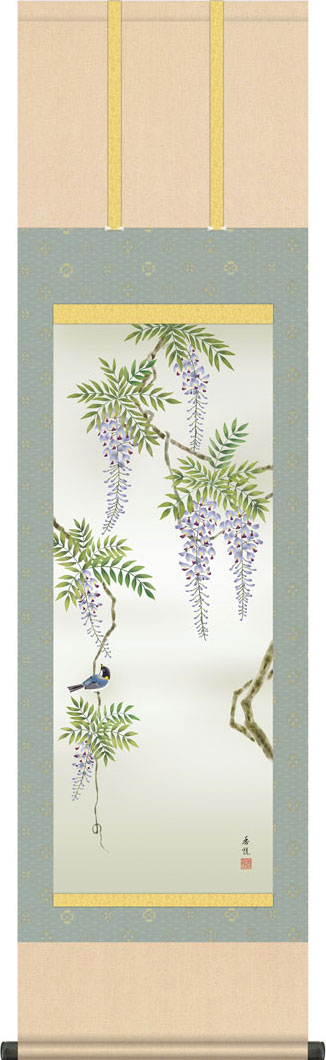 楽天市場】掛け軸 掛軸（かけじく）藤（佐藤 桂三）全国送料無料無料