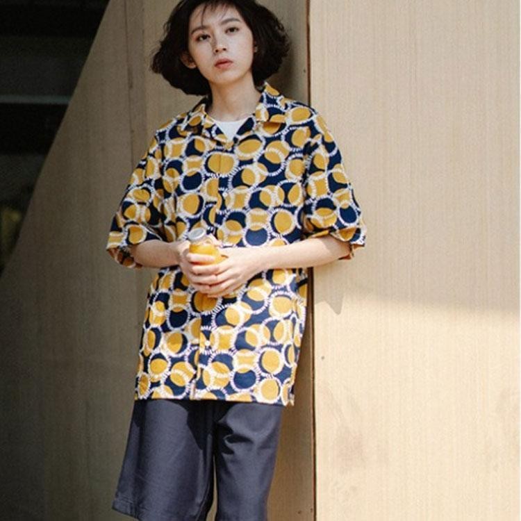 アロハシャツ レディースティーシャツ  春夏秋 開襟ティーシャツ アロハ州ティーシャツ ゆったり 半袖 男女兼用  ティーシャツ 溜まり場 溜まり場 旅行