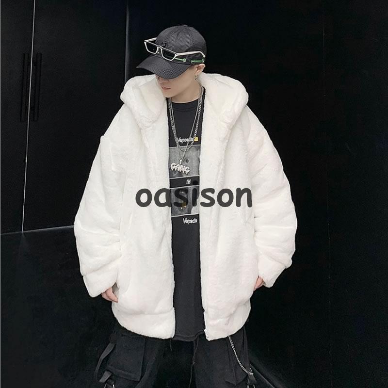 上衣 厚地の外套 ビッグ影ぼうし パーカー ボンネット 前掛け アウター 分けまえ服 メンズ レディース ユニ一発やる 男女兼用 秋冬 冬 御召しもの 心地好い