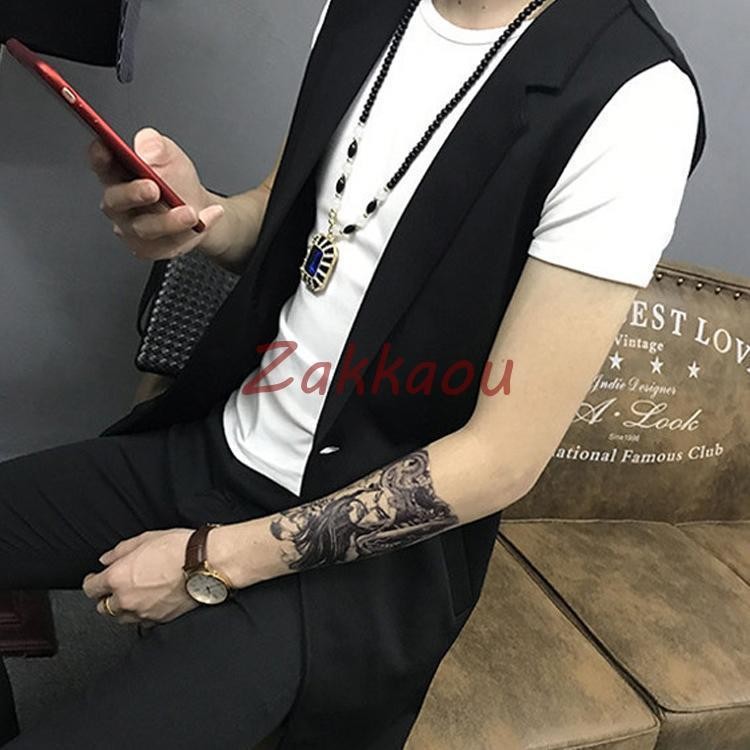 メンズより良い 春 夏 秋 メンズ より良い ジレベスト ジーンズより良い 無地 花の冠yd ノースリーブ  上衣 20代 30代 40代