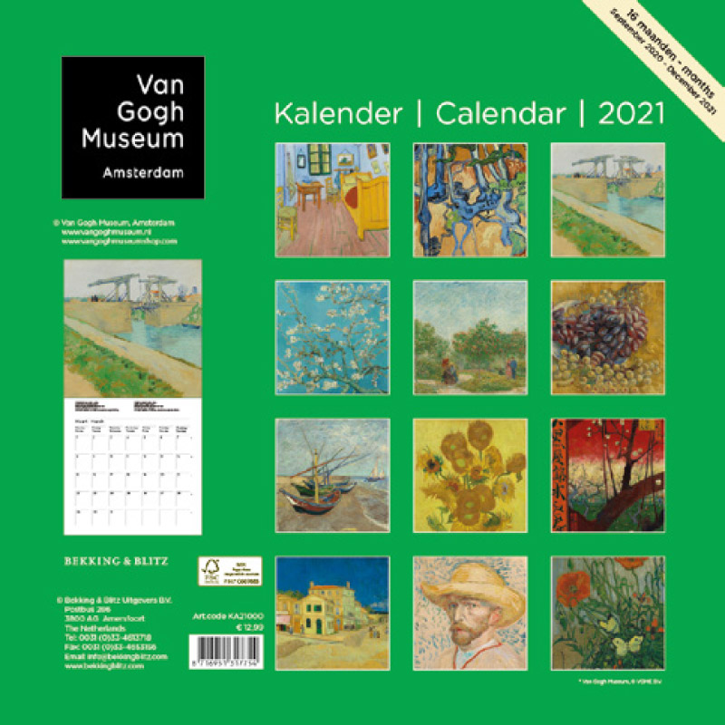 楽天市場 21年 ラージカレンダー Van Gogh ゴッホ 壁掛けタイプ 作家 画家 印象派 花 ひまわり アート スケジュール 月曜始まり 英語 オランダ語 輸入雑貨 Ka ユージニア 楽天市場店