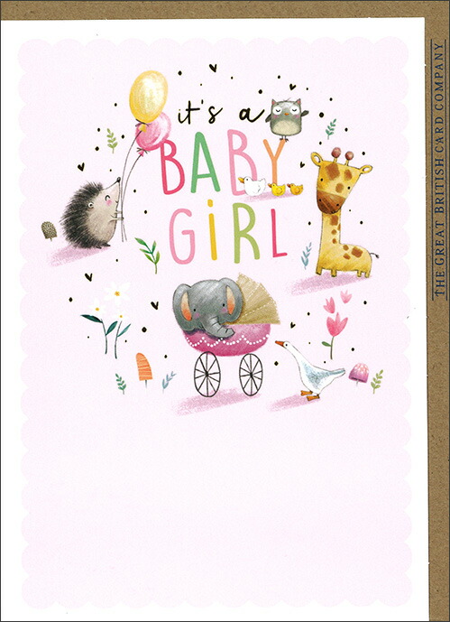 楽天市場】出産お祝い カード ウサギの赤ちゃん ピンク g250-113