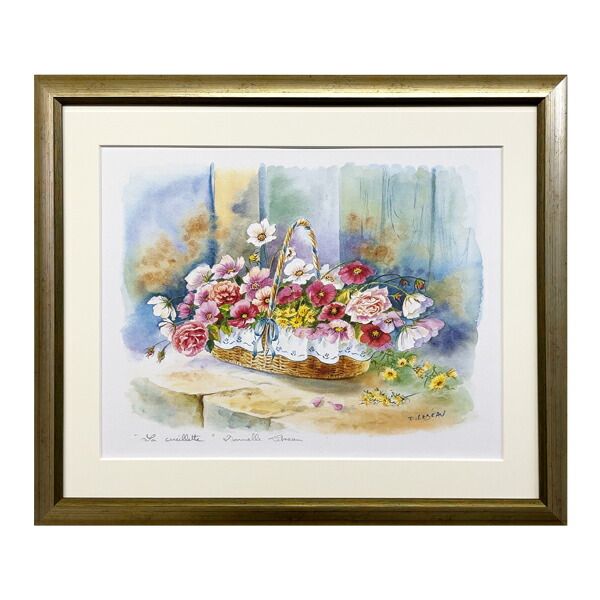 楽天市場】「リリー/花」絵画入り額縁【エメラルドゴールド
