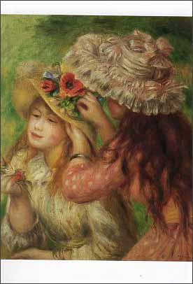 楽天市場】ポストカード アート ルノワール「花のピン飾りの帽子