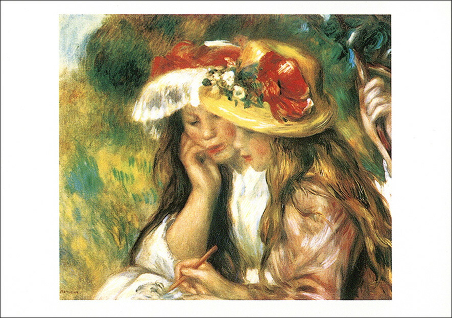 再値下げ❗️ルノワール 【夏の帽子 】　額付き 楽天市場】ポストカード アート ルノワール「青い帽子の少女」105