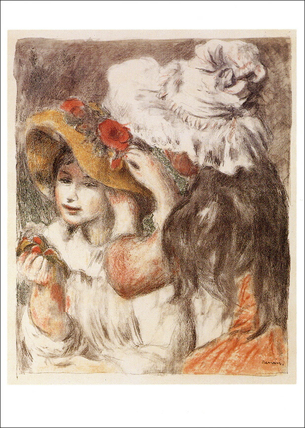 楽天市場】ポストカード アート ルノワール「青い帽子の少女」105