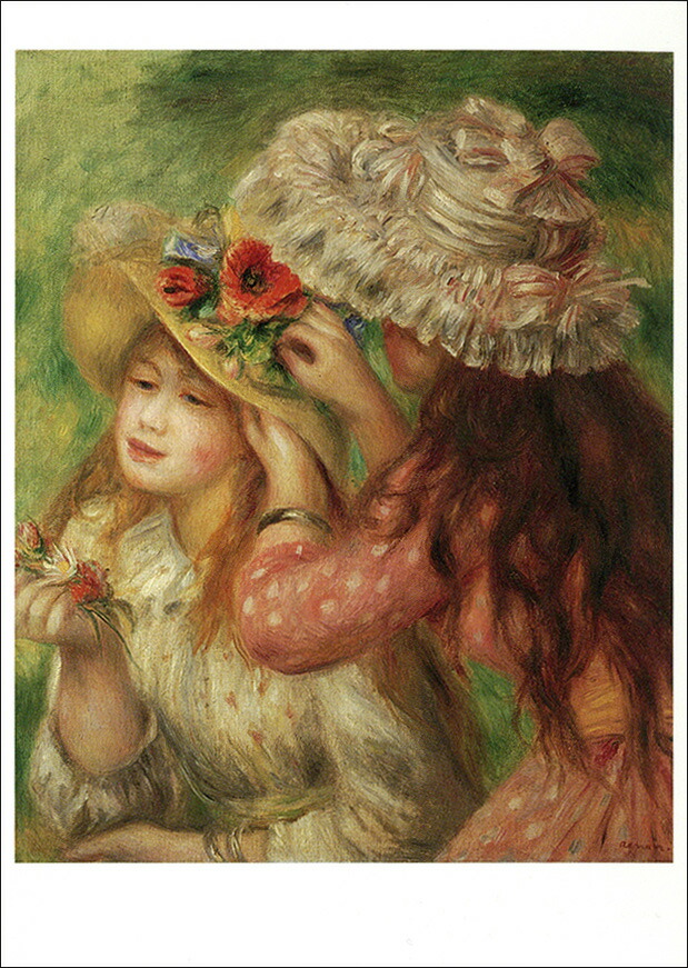 楽天市場】ポストカード アート ルノワール「青い帽子の少女」105