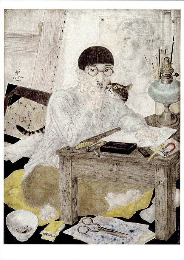 楽天市場】ポストカード アート 藤田嗣治「赤いブラウスの少女」105