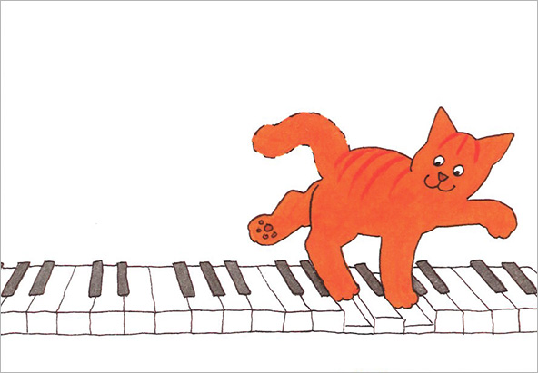 楽天市場 ポストカード イラスト 絵本 ディッキー ディックシリーズ ピアノを弾く ディッキー 150 105mm Bk4549 Fsc認証 猫 キャット Cat 音楽 楽器 シンプル かわいい ユージニア 楽天市場店