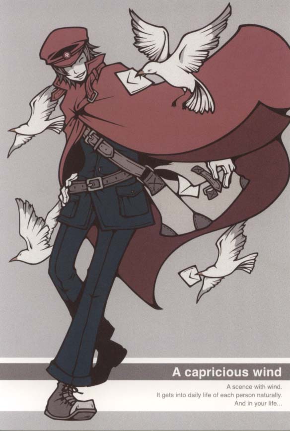楽天市場 ポストカード イラスト ワカマツカオリ A Capricious Wind 郵便配達員と鳥 サイズ 148 100mm W 26 ユージニア 楽天市場店