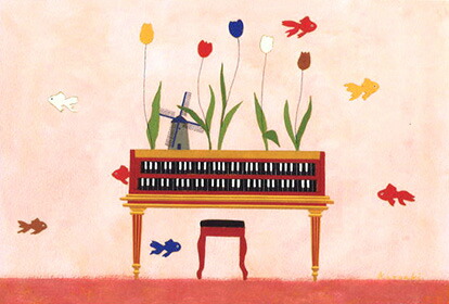 楽天市場 ポストカード イラスト 山田和明 花のワルツ 148 100mm Ky078 ユージニア 楽天市場店