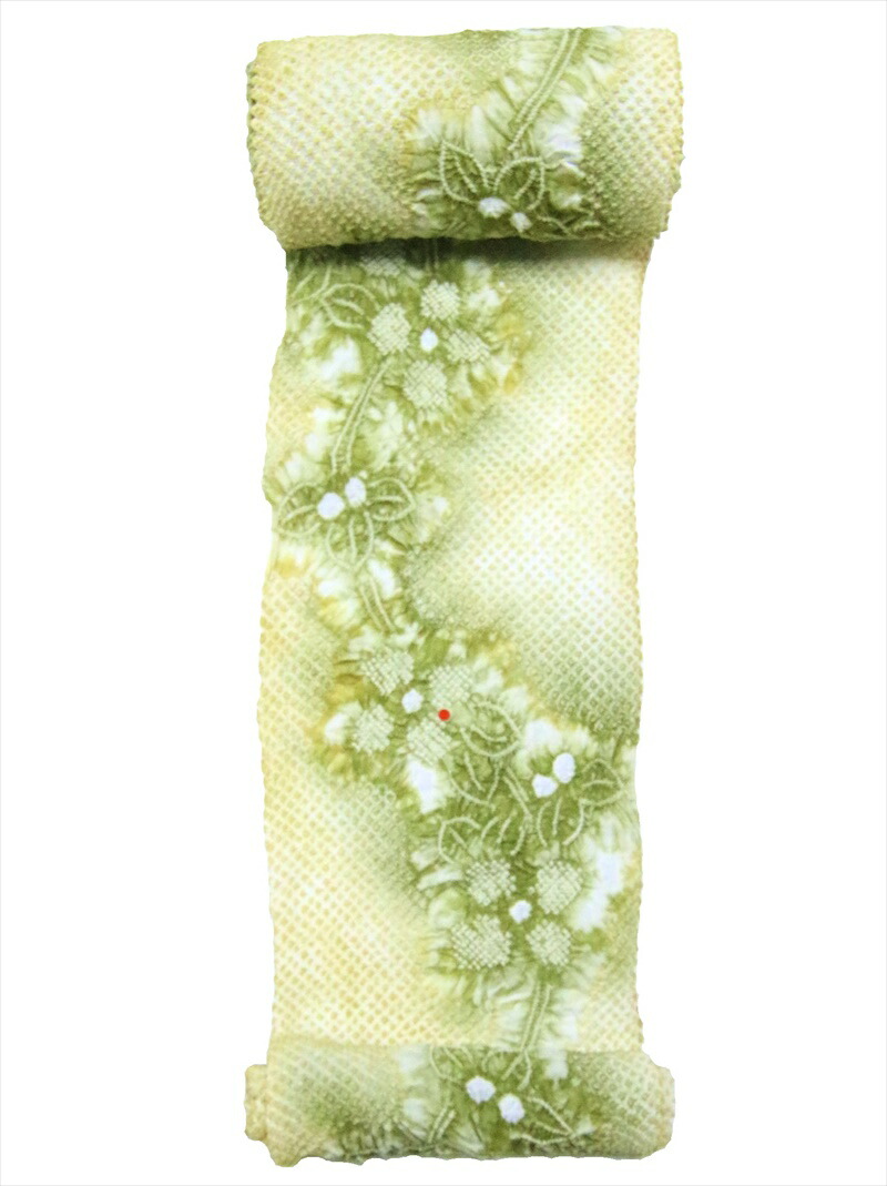 有松絞り 反物 黄緑 有松絞り 反物 黄緑 有松絞り 絞り浴衣 薄グリーン 反物販売