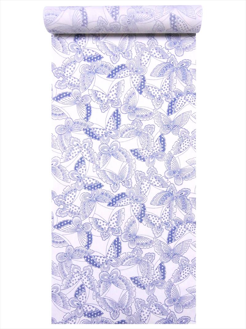 浴衣 反物 No.186・花唐草柄・クリーム地 浴衣 反物 No.186・花唐草柄・クリーム地