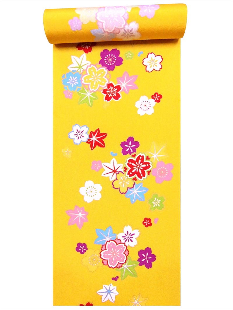 きもの 布切れ kk-50桜柄・黄味がかった地