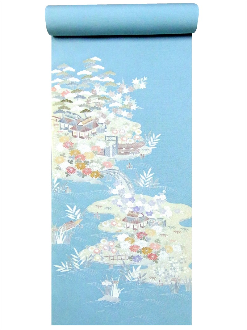 訳あり 付け下げ 反物 夏物 茶屋辻柄 新橋色 ts-108
