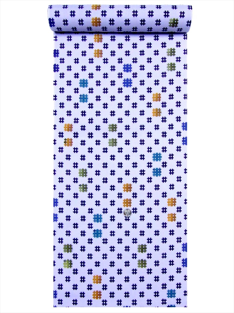 反物浴衣浴衣子供 7 6m No 845 生地子供 7 6m No 845 薄灰紫色 井桁柄 浴衣 着物の反物 生地 の堀田キッズゆかた生地