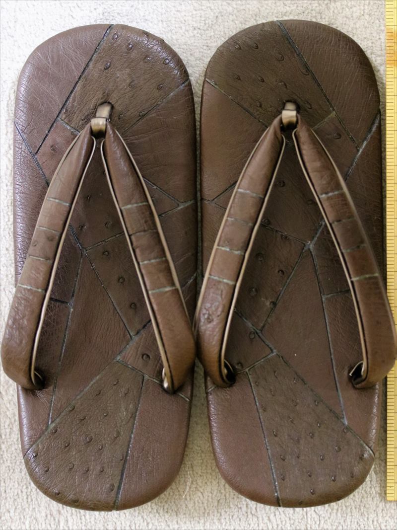 メンズ 雪駄 ＬＬ大きさ zr-112  オー同盟罷業金持ち・赤銅色地