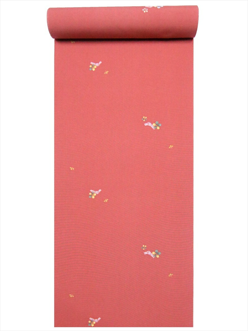 洗えるきもの反物 A 3 赤茶地 梅 結び柄 85 Off