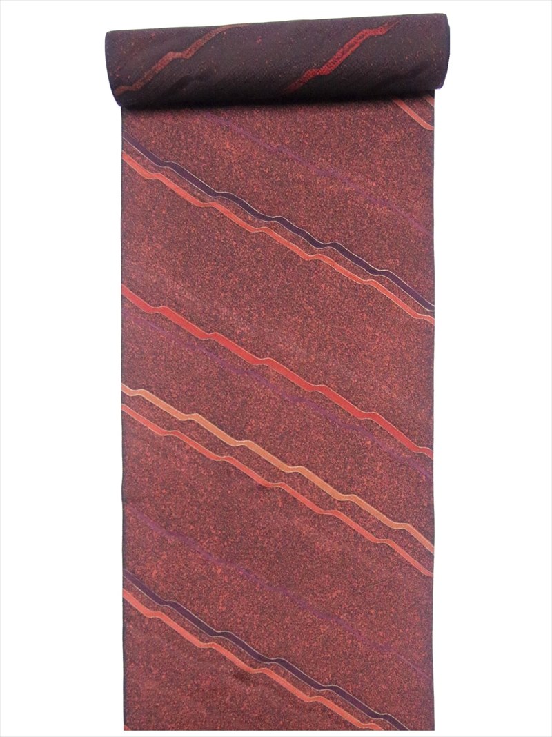 楽天市場】羽尺 反物 訳有り hj-9 赤茶地・斜め曲線柄 : 浴衣・着物の