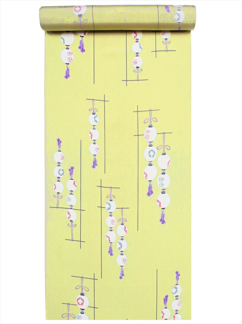 羽裏 hu-16  うす黄味がかった地・提燈柄