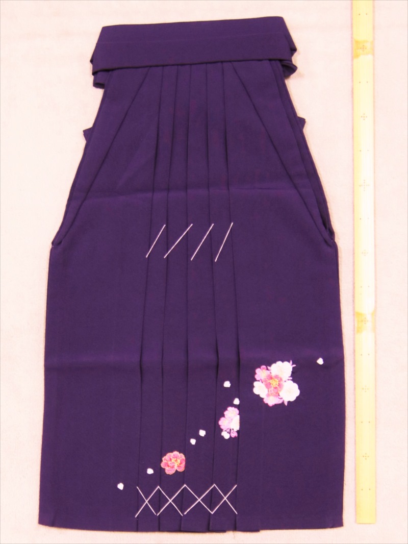 赤ちゃん御嬢さん用袴単品(7才) 753-1034・紫地・花柄刺しゅう