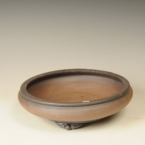 鉢：丸袋足付鉢　イブシ　13号　40ｃｍ*資材