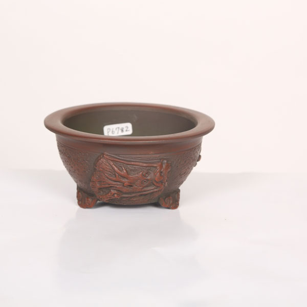 楽天市場】盆栽小鉢：美芸（常滑）丸風ラン鉢竜付き 10.3cm*資材