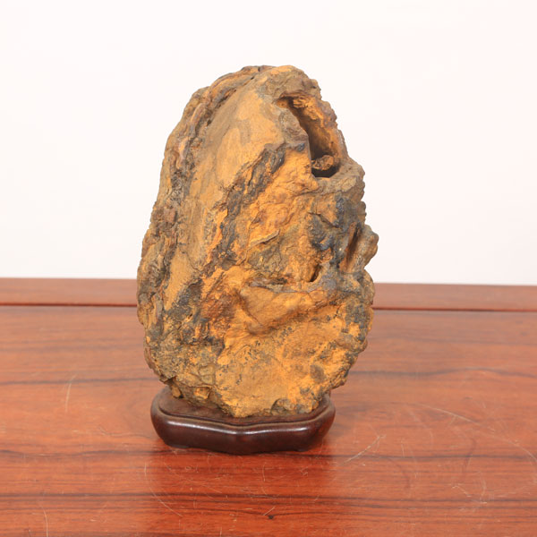 鑑賞石　室戸鉄丸石　木箱入 水石：室戸鉄丸石『茶ノ湯』 現品*資材 : 遊恵盆栽 Yahoo!店