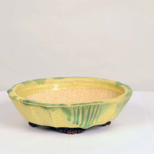 今日このごろ小鉢：長閑やかさ虹泉 モッコ鉢 21.5ｃｍ【現】*原材料