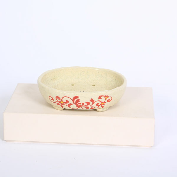 現代小鉢：越前文山　楕円丸鉢　13.3cm【現品】*bunzan｜遊恵盆栽　店