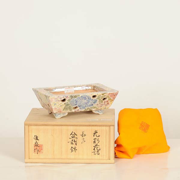 今日このごろ小鉢：俊泉 長方鉢『色合い花詰長方鉢』【現品】*shunsen 15.0糎