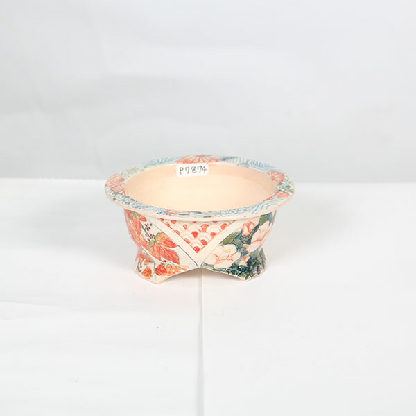 現代小鉢：本田影雪　縁付足付丸鉢　11.3ｃｍ【現品】*eisetu 10,701円