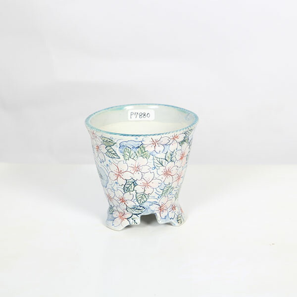現代小鉢：本田影雪　足付ケンガイ丸鉢　8.1ｃｍ【現品】*eisetu｜遊恵盆栽　店