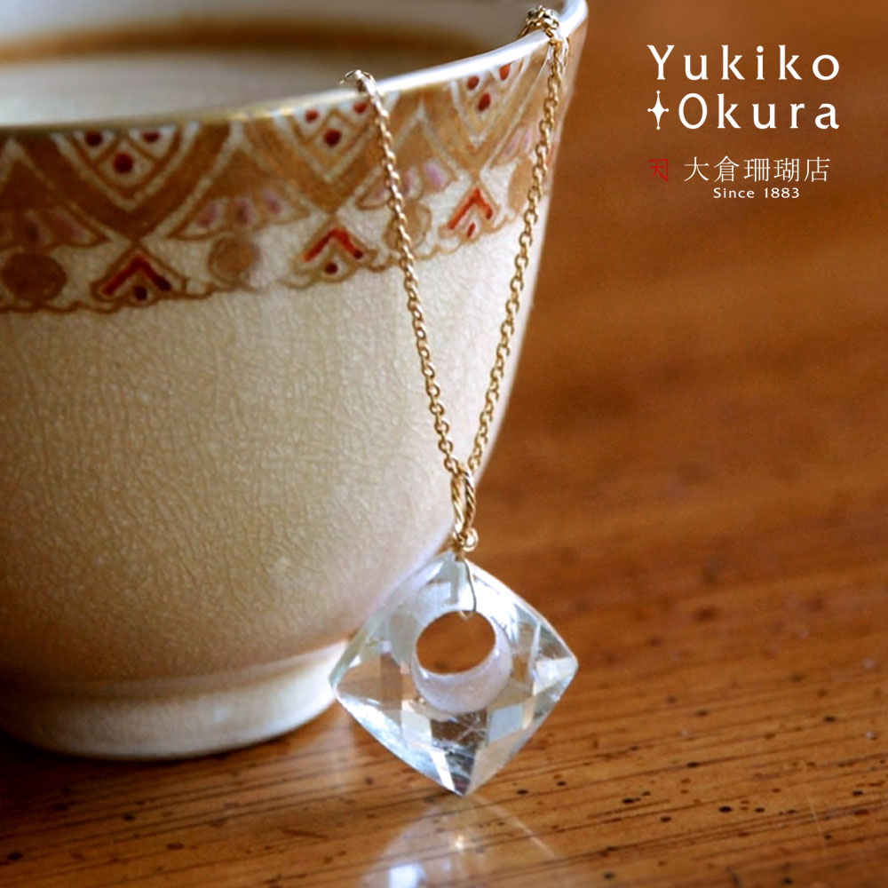 14kgf 大粒フロストクォーツ カラーストーン ペンダントトップ