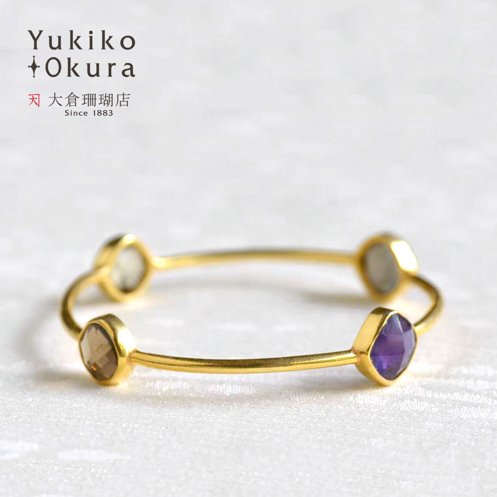 楽天市場】サファイア バングル ブレスレット シルバー SV925 ゴールド