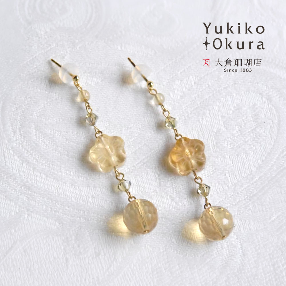 楽天市場】シトリン ブラウンダイヤ ピアス SV925 シルバー 天然石