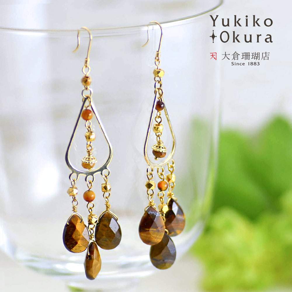 楽天市場】【全品ポイント5倍】シャンデリア ピアス ダイヤ K14 14金