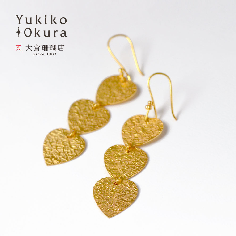 【20%OFF!7月タイムセール】ゴールド ピアス K14 14金 ハート エスニック インド製 ユキコ オオクラ ブランド レディース ジュエリー 送料無料|ユキコ オオクラ 大倉珊瑚店