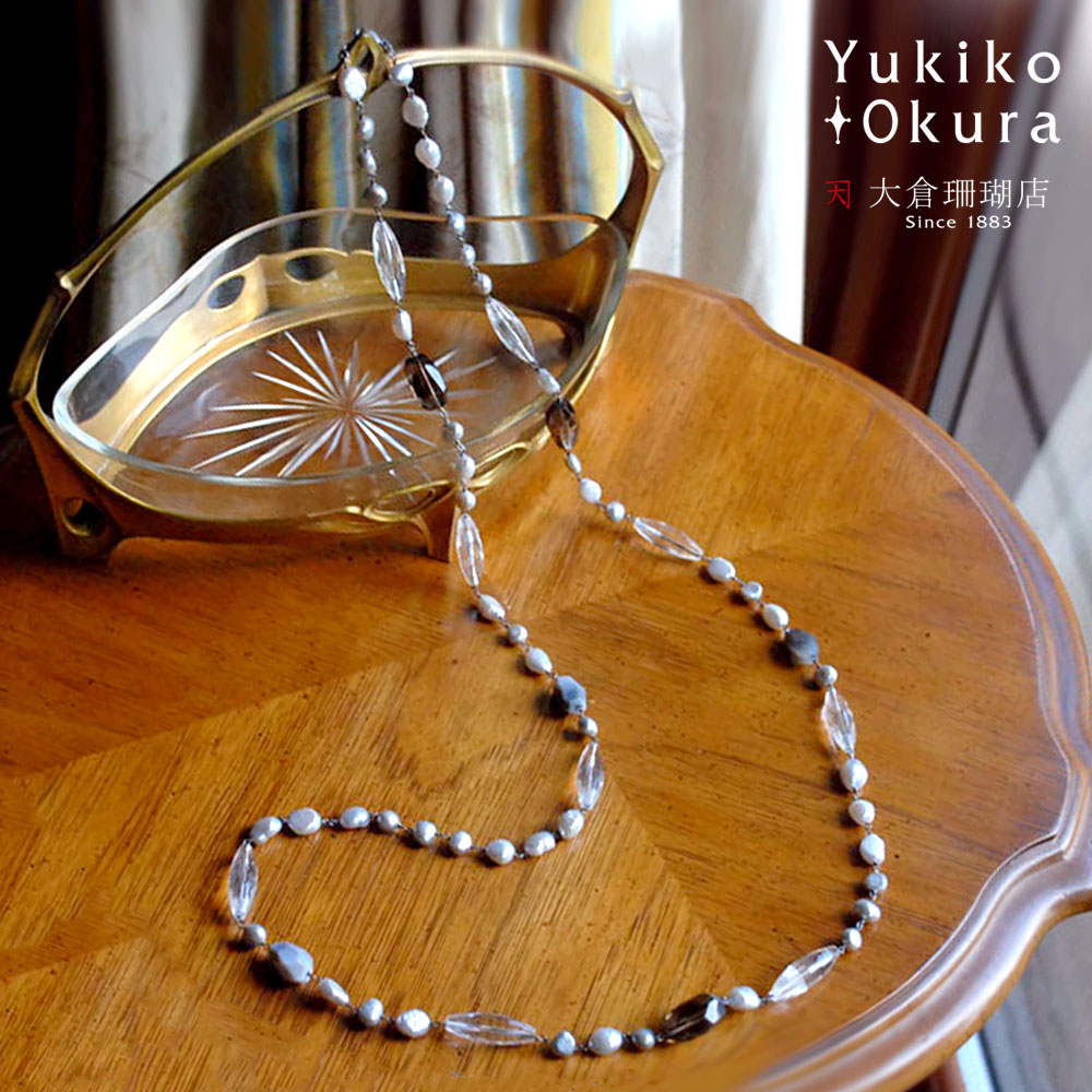 楽天市場】淡水パール 水晶 アゲート スモーキークォーツ ロング